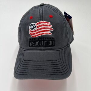 New England Revolution Adidas‎ Strapback Hat Gray Red One Size MLS New w/ Tags